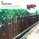 Garden Lawn Edging Fence Wood Coffee 1 Set Decorative Garden Border Natural Atmosphere