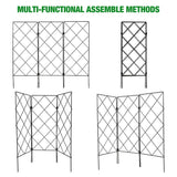 Durable Iron Garden Trellis Black Climbing Stand for Plants 2Pcs