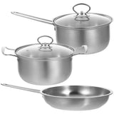 1Set Lightweight Stainless Steel Kitchen Pot Set Includes Frying Pan and Stock Pot In Australia - Darrahopens