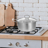 1Set Lightweight Stainless Steel Kitchen Pot Set Includes Frying Pan and Stock Pot