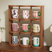 Coffee Tea Mug Storage Shelf, Wall Mounted Coffee Tea Cup Holders, Tea Cup and Saucer Display Rack, Rustics Brown Wooden Display Shelves, Desktop Storage Rack Multi Layer Cup Rack In Australia - Darrahopens