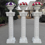 Sturdy Plastic Roman Pillar Vase White for Wedding Decoration