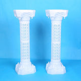 Sturdy Plastic Roman Pillar Vase White for Wedding Decoration