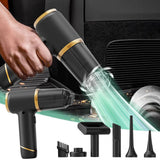 Handheld Vacuum Cleaner 15000PA Car Vacuum, 6 in 1 Portable Cordless Vacuum Cleaner Set, Hair Dryer and Vacuum Cleaner Combo USB Rechargeable. 2 Pack,Black In Australia - Darrahopens