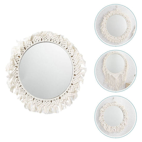 re Boho Cotton Rope Woven Mirror Wall Hanging Decorative Multipurpose Use In Australia - Darrahopens