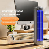 2024 New Constant Wind Tower Fan Vaneless Kitchen Irrigation Fan Turbine High Wind Silent Office Desktop Fan 2000mA