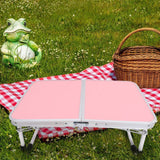 Portable Folding Table with Aluminum Alloy Frame, Sturdy Bed Desk for Outdoor and Indoor Use
