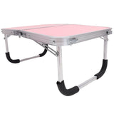 Portable Folding Table with Aluminum Alloy Frame, Sturdy Bed Desk for Outdoor and Indoor Use