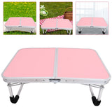 Portable Folding Table with Aluminum Alloy Frame, Sturdy Bed Desk for Outdoor and Indoor Use