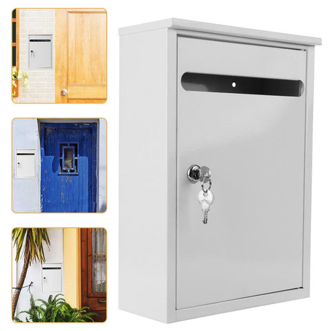 White Lockable Wall Mount Letter Box for Donation Suggestion and Ballot Collection In Australia - Darrahopens