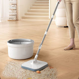 Automatic Rotating Mop Bucket Set Clean Dirt Separation Household Cleaning Built in Hair Brush Velvet Mop Head Strong Absorption No Hand Washing Required for Daily Home Cleaning,White In Australia - Darrahopens