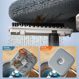Automatic Rotating Mop Bucket Set Clean Dirt Separation Household Cleaning Built in Hair Brush Velvet Mop Head Strong Absorption No Hand Washing Required for Daily Home Cleaning,White In Australia - Darrahopens