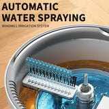 Automatic Rotating Mop Bucket Set Clean Dirt Separation Household Cleaning Built in Hair Brush Velvet Mop Head Strong Absorption No Hand Washing Required for Daily Home Cleaning,White