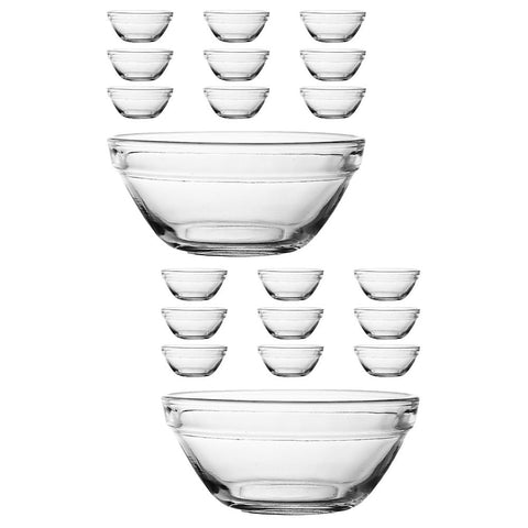 20 Pcs Glass Bowls for Serving Salad, Dipping Sauces, Desserts - Multipurpose Clear Glass Cups for Kitchen and Parties In Australia - Darrahopens