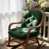 Waterproof Rocking Chair Cushion 48" x 24" x 6" Non-Slip Rattan Wicker Chair Cushion Memory Foam Swivel Rocker Seat Pad with Straps for Outdoor Furniture Patio Indoor Bedroom Porch (Red)