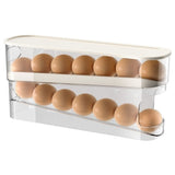 Darrahopens Home & Garden > Kitchenware > Food Storage Automatic Double-Layer Egg Holder – Freshness Keeper Sliding Container for 12-14 Eggs, Hinged Design Plastic Refrigerator Organizer（1Pcs） In Australia - Darrahopens