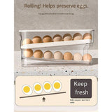 Darrahopens Home & Garden > Kitchenware > Food Storage Automatic Double-Layer Egg Holder – Freshness Keeper Sliding Container for 12-14 Eggs, Hinged Design Plastic Refrigerator Organizer（1Pcs） In Australia - Darrahopens