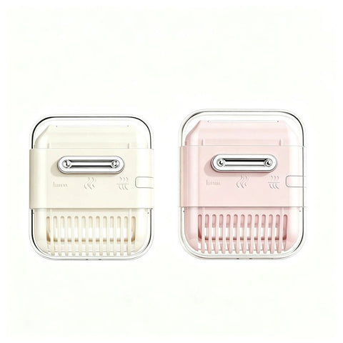 2 sets of 3-in-1 hair trimming tools - home fine hair clippers, combs, and hair cutting sets (pink, off white)