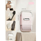 2 sets of 3-in-1 hair trimming tools - home fine hair clippers, combs, and hair cutting sets (pink, off white)