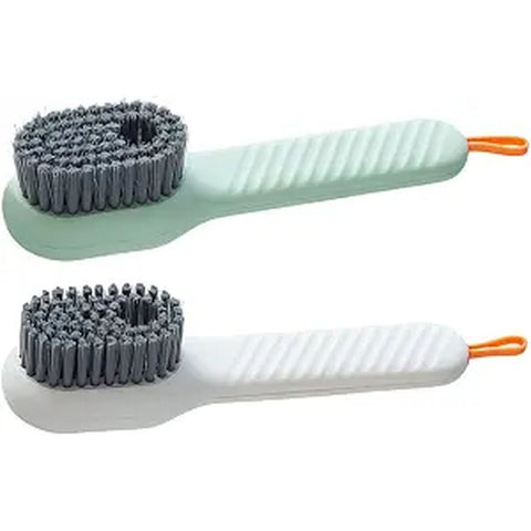 2 plastic shoe and clothing cleaning brushes - multi-purpose household cleaning tools (white, green) In Australia - Darrahopens