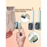 2 plastic shoe and clothing cleaning brushes - multi-purpose household cleaning tools (white, green) In Australia - Darrahopens