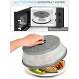 Multi purpose silicone microwave splash guard - kitchen reusable food tray cover (gray)