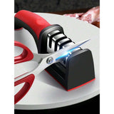 Four stage handheld knife sharpener - multifunctional quick sharpening tool with anti slip base (1Pcs)