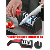 Four stage handheld knife sharpener - multifunctional quick sharpening tool with anti slip base (1Pcs)