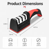 Four stage handheld knife sharpener - multifunctional quick sharpening tool with anti slip base (1Pcs)
