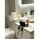 Darrahopens Home & Garden > Bathroom Accessories > Toilet Paper Holders 2-piece creative humanoid toilet paper holder - new ABS plastic home decoration and desktop storage (black and white) In Australia - Darrahopens