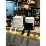 Darrahopens Home & Garden > Bathroom Accessories > Toilet Paper Holders 2-piece creative humanoid toilet paper holder - new ABS plastic home decoration and desktop storage (black and white) In Australia - Darrahopens