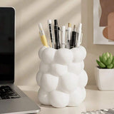 White desktop cosmetics storage rack - brush, pen, and stationery storage