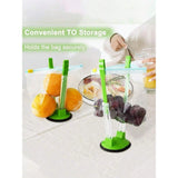 4 free bag racks - kitchen food preservation bag rack and plastic bag storage rack (green)