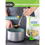 4 free bag racks - kitchen food preservation bag rack and plastic bag storage rack (green)