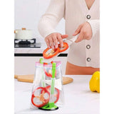4 free bag racks - kitchen food preservation bag rack and plastic bag storage rack (green)