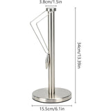 Darrahopens Home & Garden > Kitchenware > Kitchen Utensils Stainless Steel Paper Roll Holder with Weighted Base Freestanding and Side Retaining Arm for Kitchen Bathroom Tabletop, Silver (Angled Side Arm) In Australia - Darrahopens