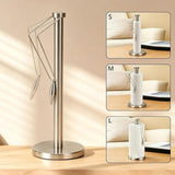 Darrahopens Home & Garden > Kitchenware > Kitchen Utensils Stainless Steel Paper Roll Holder with Weighted Base Freestanding and Side Retaining Arm for Kitchen Bathroom Tabletop, Silver (Angled Side Arm) In Australia - Darrahopens
