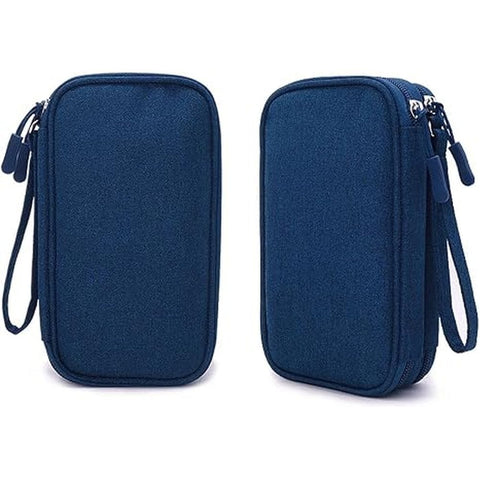 Darrahopens Electronics > Computer Accessories > Cases & Skins 2  Pcs Power Bank Data Cable Storage Bag, Travel Portable Power Bank, Mobile Phone Hard Drive Box, Protective Case, Handbag (Dark Blue) In Australia - Darrahopens
