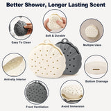 Darrahopens Home & Garden > Bathroom Accessories > Shower Accessories 2 Pcs Silicone Shower Steamer Holder Suction Cup, With Drainage, Wall Mount Shower Accessories for Bathroom, Bedroom, Closet（White & Gray） In Australia - Darrahopens