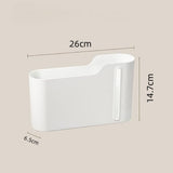 Stackable Garbage Bag Dispenser, Compact Dispenser with Built-In Slot for Multi-Roll Storage, Kitchen Bathroom and Utility Room Organizer, White