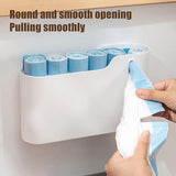 Stackable Garbage Bag Dispenser, Compact Dispenser with Built-In Slot for Multi-Roll Storage, Kitchen Bathroom and Utility Room Organizer, White
