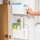 Stackable Garbage Bag Dispenser, Compact Dispenser with Built-In Slot for Multi-Roll Storage, Kitchen Bathroom and Utility Room Organizer, White