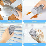 Darrahopens Home & Garden > Kitchenware > Kitchen Utensils 2 Pcs Cleaning Sponge, Used For Floor, Air Vent, Mirror, Ceiling Fan And Cobweb Cleaning, Dust-Free Flying And Spreading,10.5*5.5*4.5cm,Grey In Australia - Darrahopens