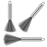 Darrahopens Home & Garden > Kitchenware > Kitchen Utensils 3 Pcs Premium Stainless Steel Handle Multi-Function Gap Cleaning Brush, Flexible Fine Bristles For Deep Cleaning ,With Hanging Hook,20cm In Australia - Darrahopens