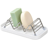 Wavy Soap Dish Drain Rack,Stainless Steel Countertop Sponge And Cleaning Cloth Drain Rack, Quick Drainage, Keeps Countertop Dry,18.7*8.2*4.4cm