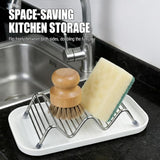 Wavy Soap Dish Drain Rack,Stainless Steel Countertop Sponge And Cleaning Cloth Drain Rack, Quick Drainage, Keeps Countertop Dry,18.7*8.2*4.4cm