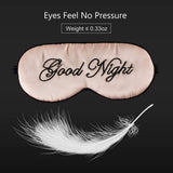 2 Pcs  Good Night Embroidered Logo Soft Polyester Satin Light-Blocking Nap Eye Mask For Eye Protection, Fatigue Relief,20.5*9.5cm,Pink In Australia - Darrahopens