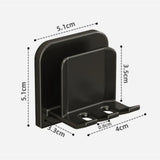 2 Pcs No-Drill Bathroom Toothbrush Holder Wall Mount Toothbrush Cup Organizer Rack For Electric Toothbrush Bathroom Accessories5.1*5.1*3.3cm,Black