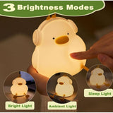 Darrahopens Home & Garden > Lighting > Night Lights & Ambient Lighting Music Duck Silicone Night Light - USB Rechargeable, Touch Sensor, Three Brightness Levels, Timer Function,11.5*11.4*9.6cm In Australia - Darrahopens