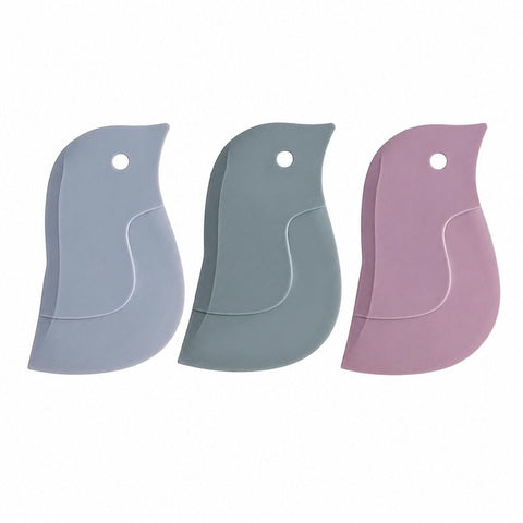Darrahopens Home & Garden > Kitchenware > Kitchen Utensils 3 Pcs Penguin Soft Scraper Multifunctional Kitchen Scraper Board, Oil Board Scraper, Baking Cleaning Tool, 11*7cm(Pink,Grey,Green) In Australia - Darrahopens